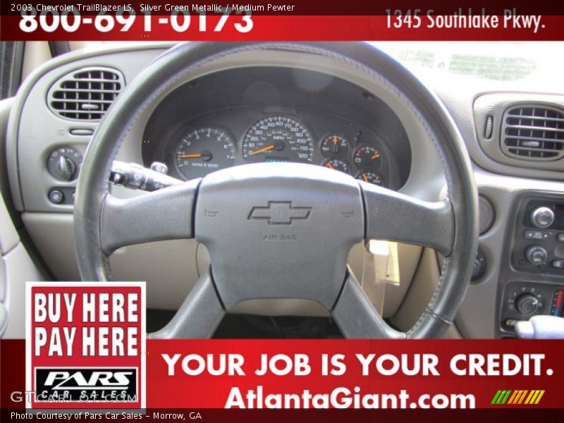 Silver Green Metallic / Medium Pewter 2003 Chevrolet TrailBlazer LS