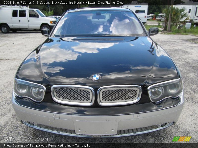 Black Sapphire Metallic / Basalt Grey/Flannel Grey 2003 BMW 7 Series 745i Sedan