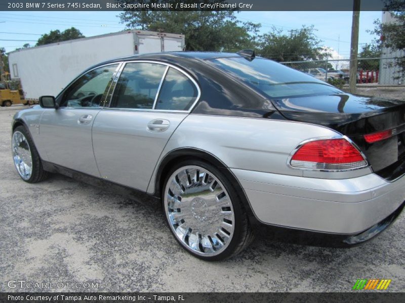 Black Sapphire Metallic / Basalt Grey/Flannel Grey 2003 BMW 7 Series 745i Sedan