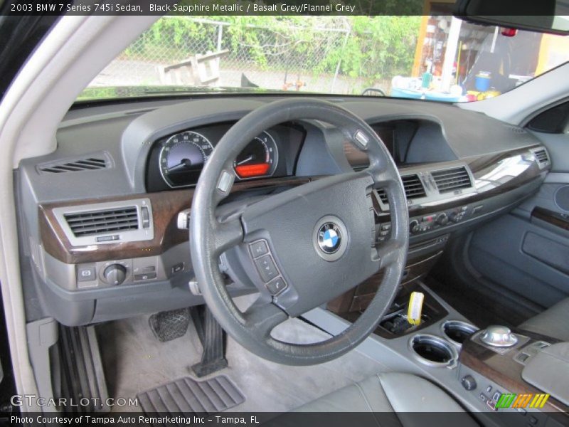 Black Sapphire Metallic / Basalt Grey/Flannel Grey 2003 BMW 7 Series 745i Sedan