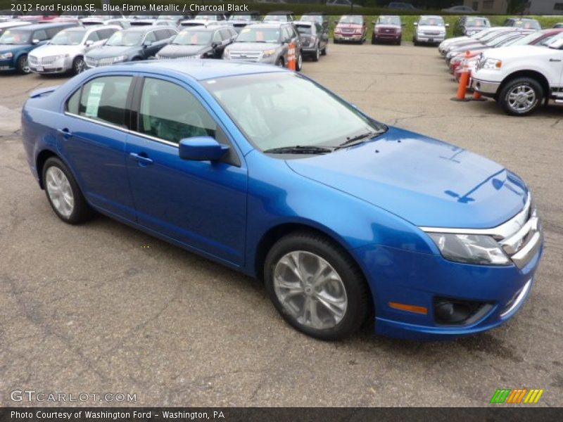Blue Flame Metallic / Charcoal Black 2012 Ford Fusion SE