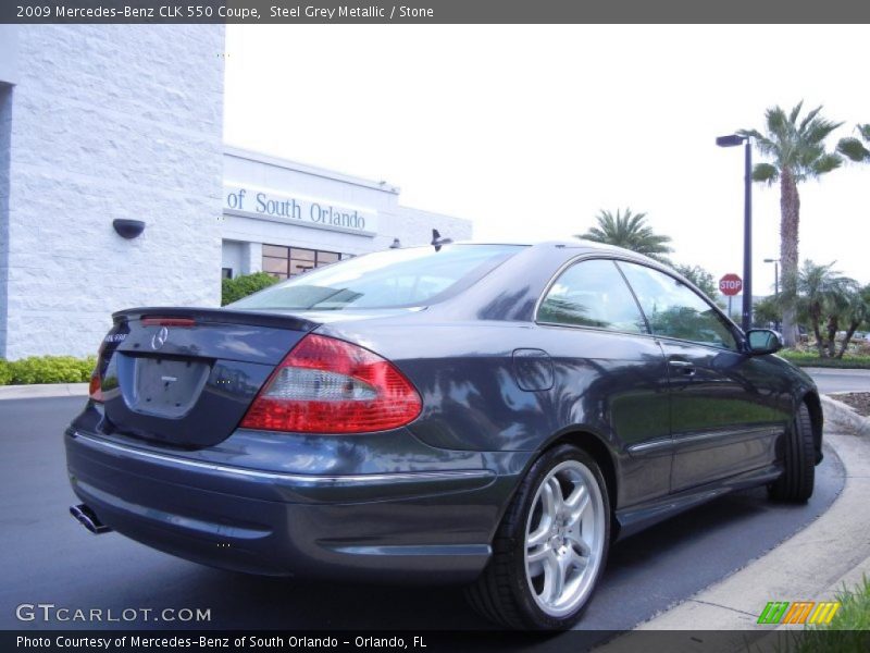Steel Grey Metallic / Stone 2009 Mercedes-Benz CLK 550 Coupe