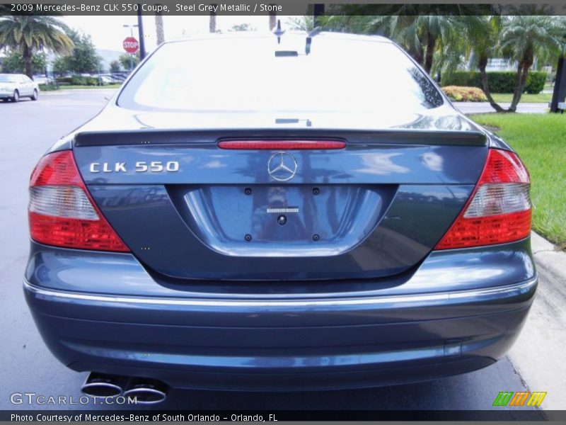 Steel Grey Metallic / Stone 2009 Mercedes-Benz CLK 550 Coupe