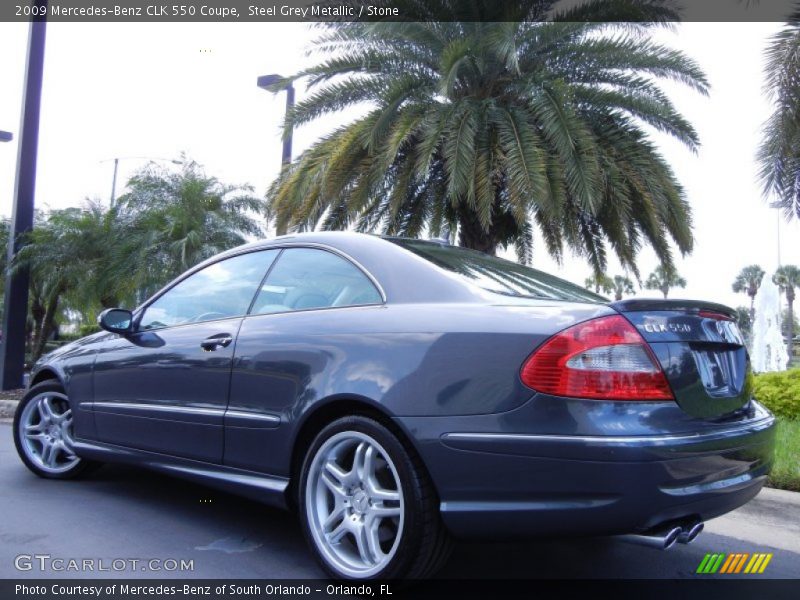 Steel Grey Metallic / Stone 2009 Mercedes-Benz CLK 550 Coupe