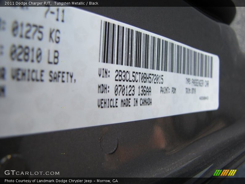 Tungsten Metallic / Black 2011 Dodge Charger R/T
