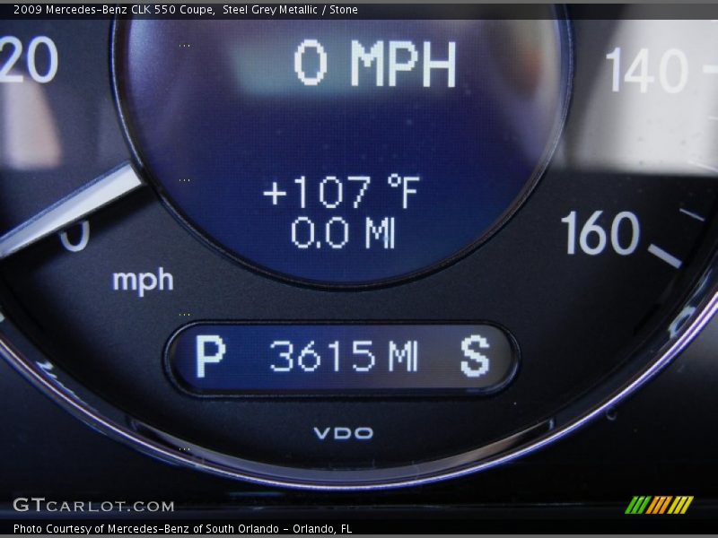 Steel Grey Metallic / Stone 2009 Mercedes-Benz CLK 550 Coupe