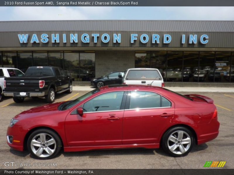Sangria Red Metallic / Charcoal Black/Sport Red 2010 Ford Fusion Sport AWD