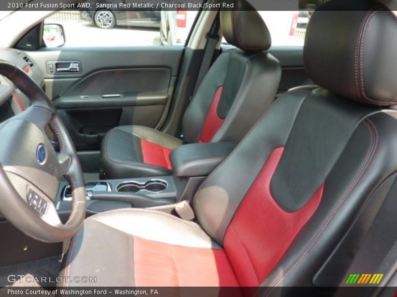  2010 Fusion Sport AWD Charcoal Black/Sport Red Interior