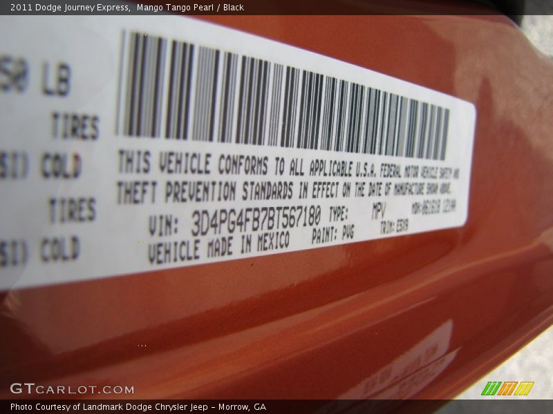 Mango Tango Pearl / Black 2011 Dodge Journey Express