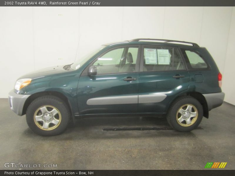 Rainforest Green Pearl / Gray 2002 Toyota RAV4 4WD