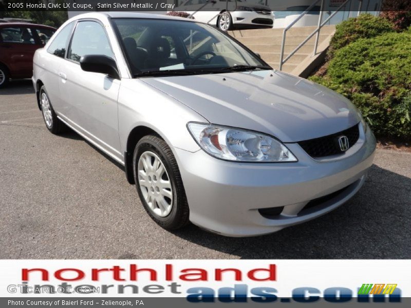 Satin Silver Metallic / Gray 2005 Honda Civic LX Coupe