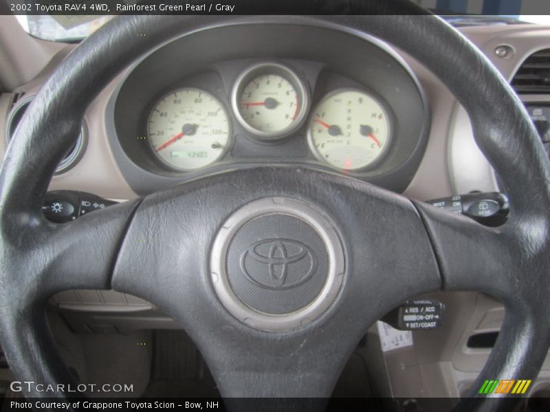 Rainforest Green Pearl / Gray 2002 Toyota RAV4 4WD