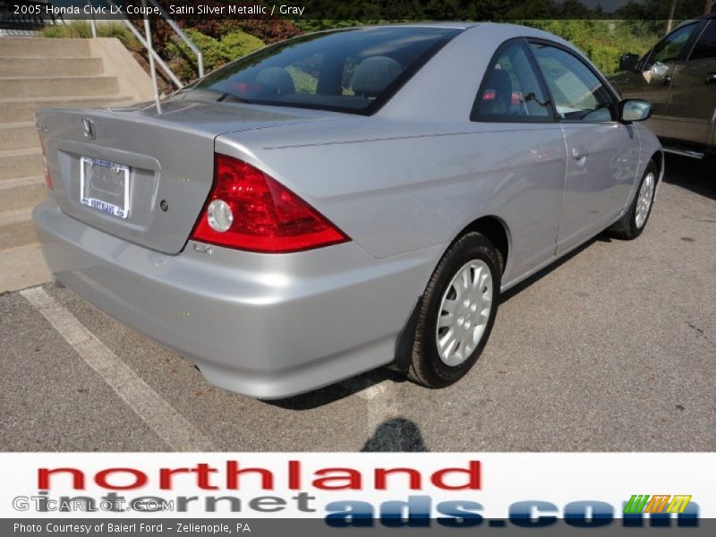 Satin Silver Metallic / Gray 2005 Honda Civic LX Coupe