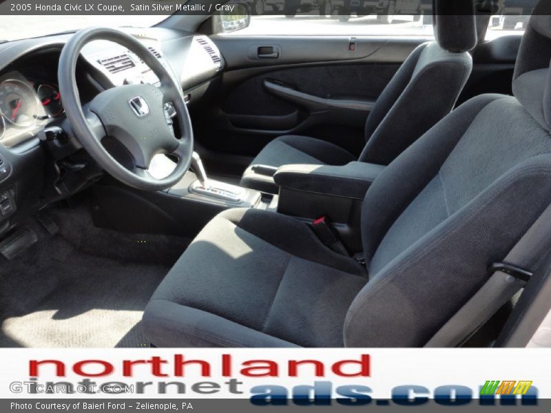 Satin Silver Metallic / Gray 2005 Honda Civic LX Coupe