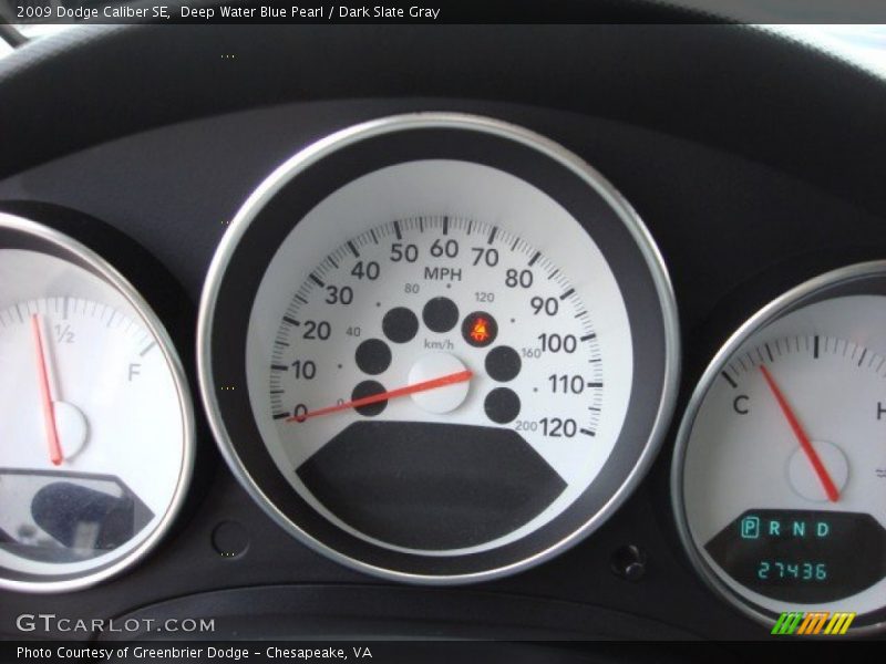 Deep Water Blue Pearl / Dark Slate Gray 2009 Dodge Caliber SE