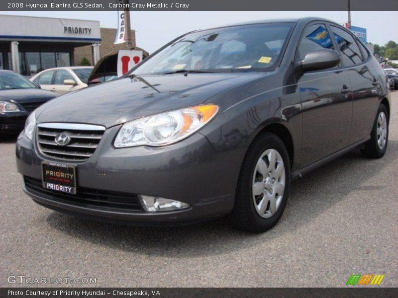 Carbon Gray Metallic / Gray 2008 Hyundai Elantra GLS Sedan