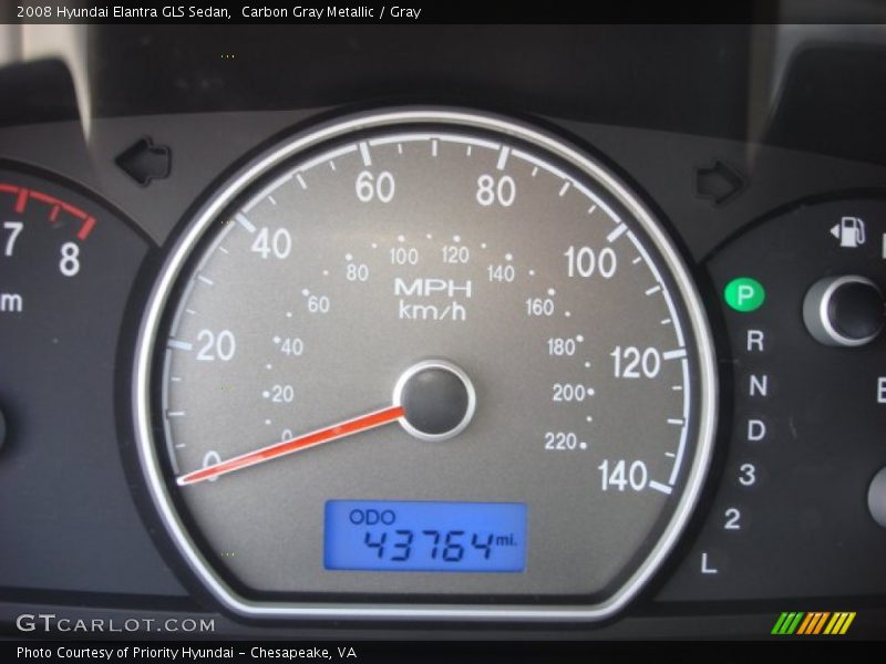 Carbon Gray Metallic / Gray 2008 Hyundai Elantra GLS Sedan