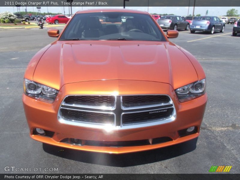 Toxic Orange Pearl / Black 2011 Dodge Charger R/T Plus