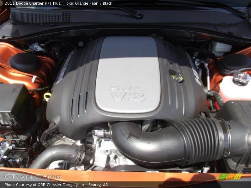 Toxic Orange Pearl / Black 2011 Dodge Charger R/T Plus