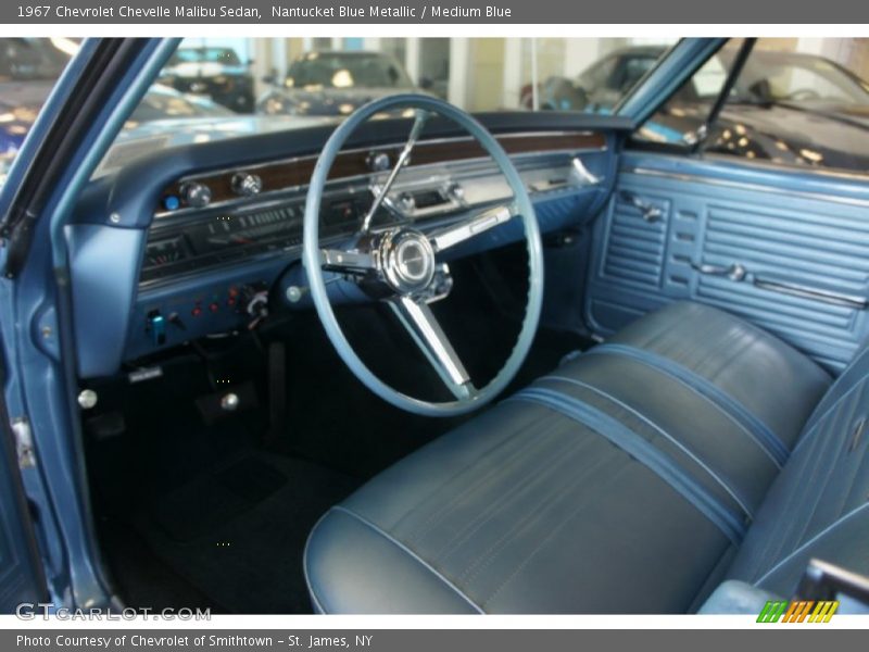 Nantucket Blue Metallic / Medium Blue 1967 Chevrolet Chevelle Malibu Sedan