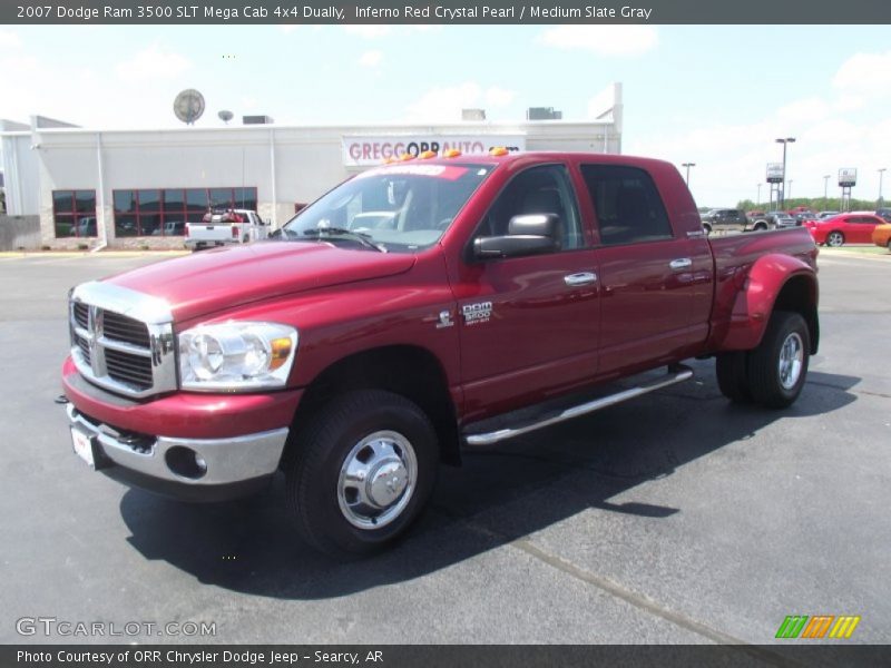 Inferno Red Crystal Pearl / Medium Slate Gray 2007 Dodge Ram 3500 SLT Mega Cab 4x4 Dually