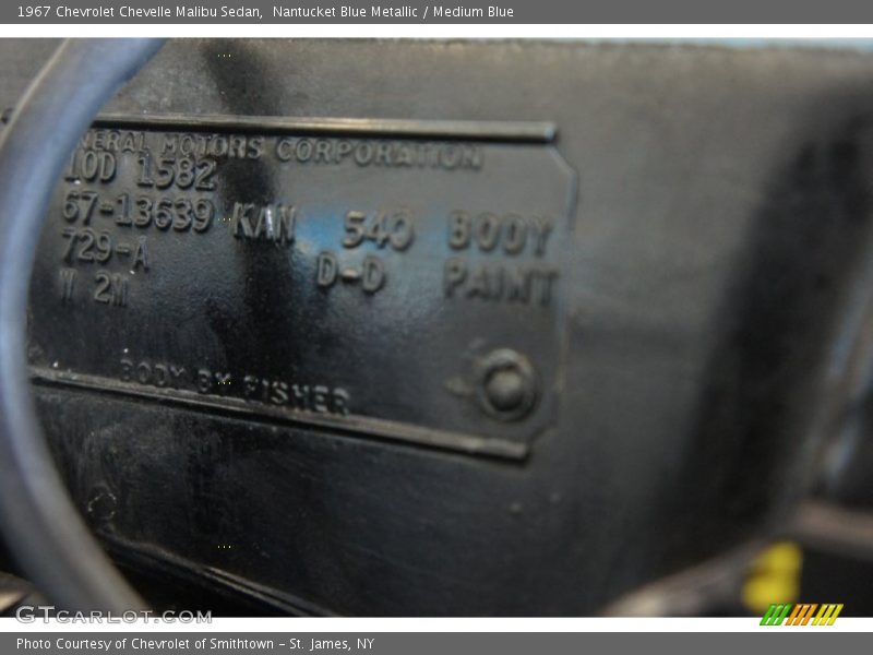 Nantucket Blue Metallic / Medium Blue 1967 Chevrolet Chevelle Malibu Sedan