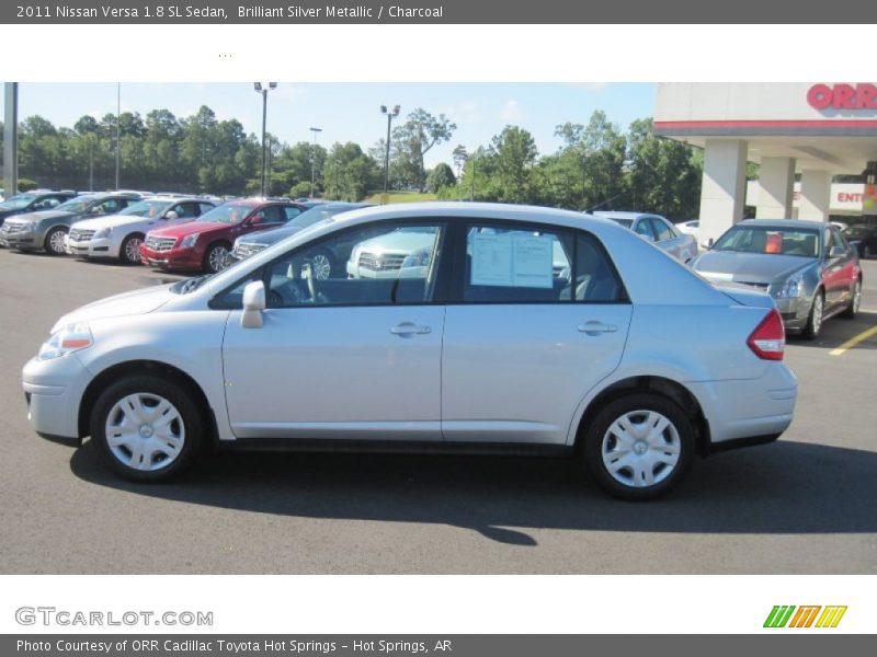 Brilliant Silver Metallic / Charcoal 2011 Nissan Versa 1.8 SL Sedan