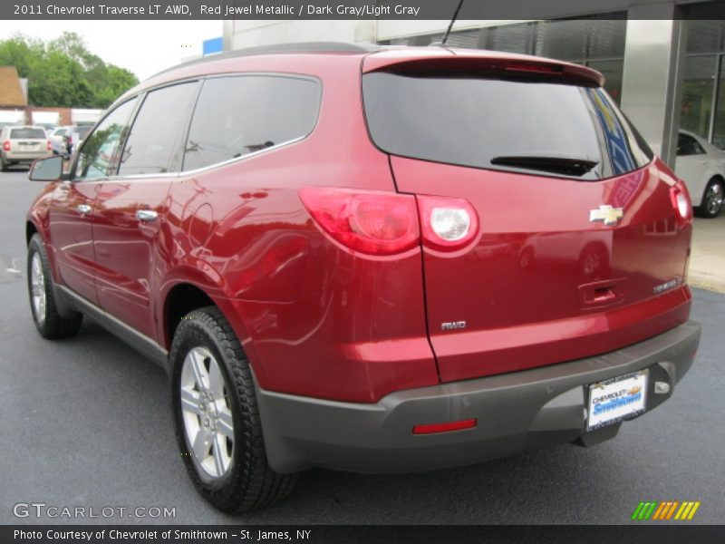 Red Jewel Metallic / Dark Gray/Light Gray 2011 Chevrolet Traverse LT AWD