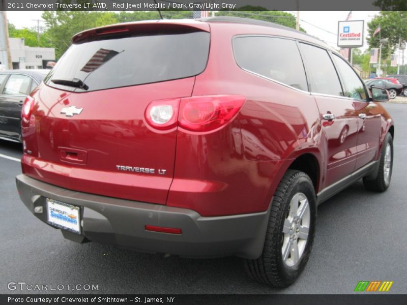 Red Jewel Metallic / Dark Gray/Light Gray 2011 Chevrolet Traverse LT AWD