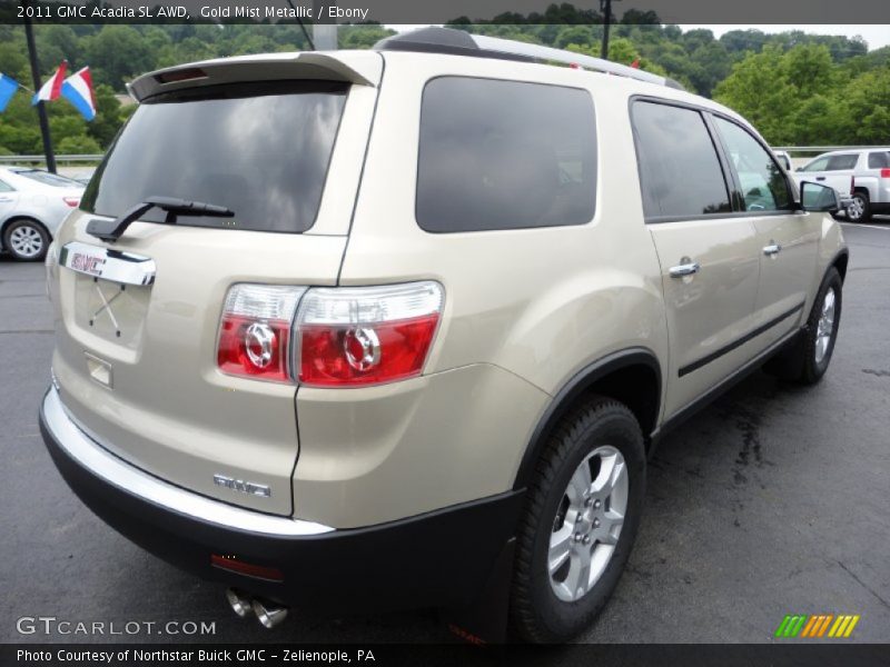 Gold Mist Metallic / Ebony 2011 GMC Acadia SL AWD