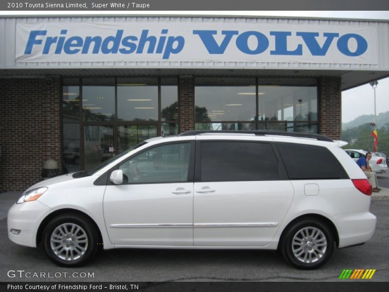Super White / Taupe 2010 Toyota Sienna Limited