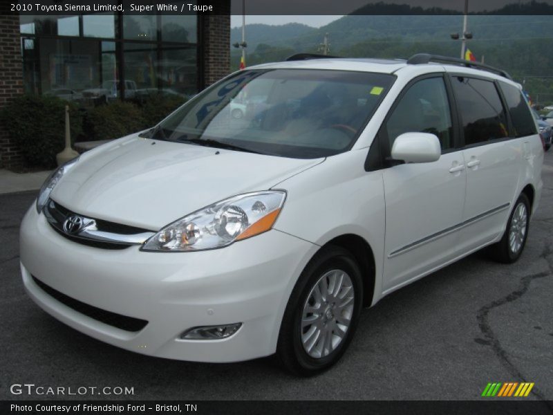Super White / Taupe 2010 Toyota Sienna Limited