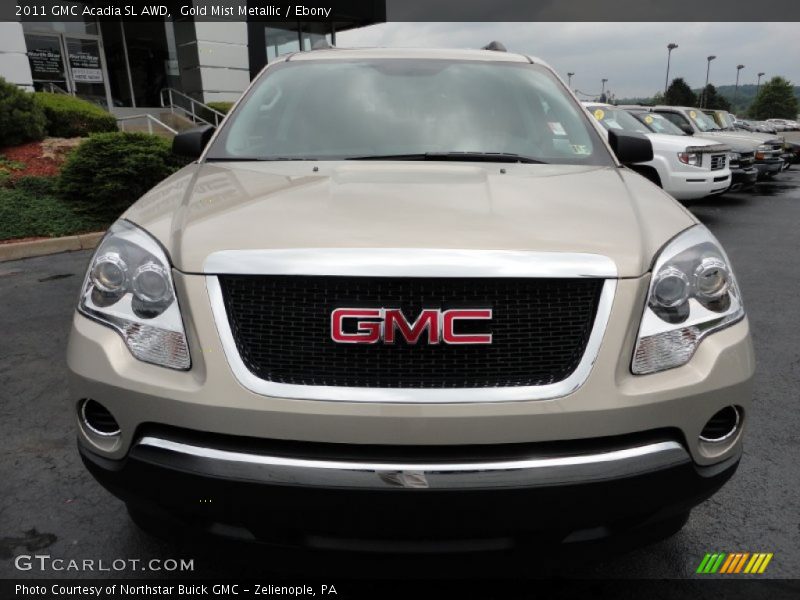 Gold Mist Metallic / Ebony 2011 GMC Acadia SL AWD