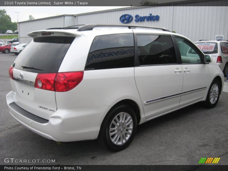 Super White / Taupe 2010 Toyota Sienna Limited