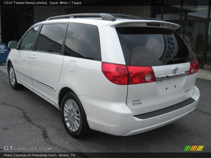 Super White / Taupe 2010 Toyota Sienna Limited