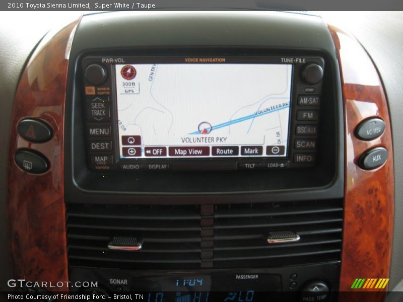 Navigation of 2010 Sienna Limited
