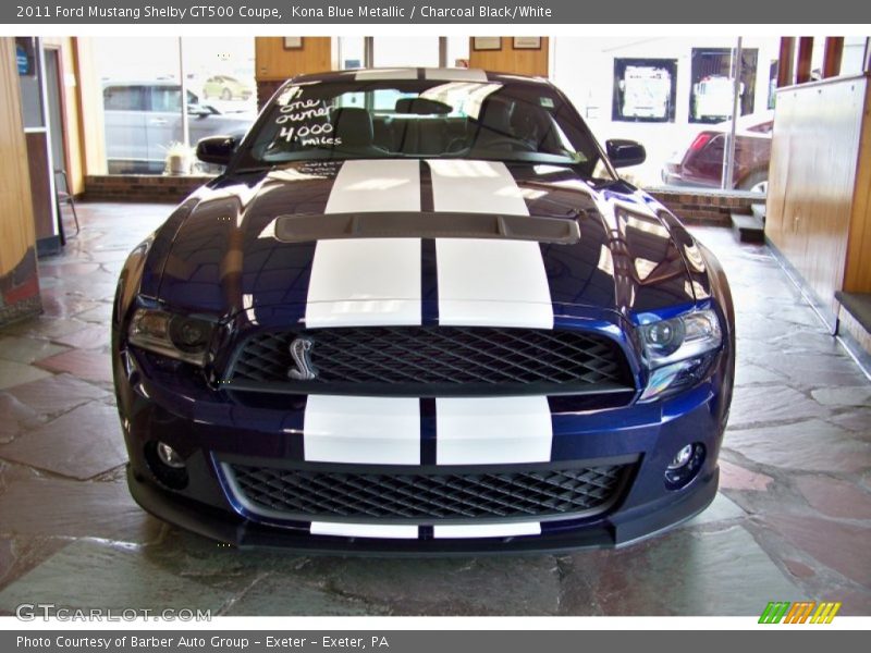 Kona Blue Metallic / Charcoal Black/White 2011 Ford Mustang Shelby GT500 Coupe