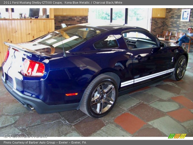 Kona Blue Metallic / Charcoal Black/White 2011 Ford Mustang Shelby GT500 Coupe