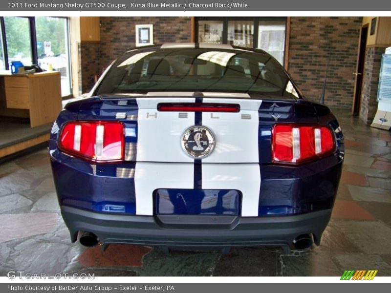 Kona Blue Metallic / Charcoal Black/White 2011 Ford Mustang Shelby GT500 Coupe