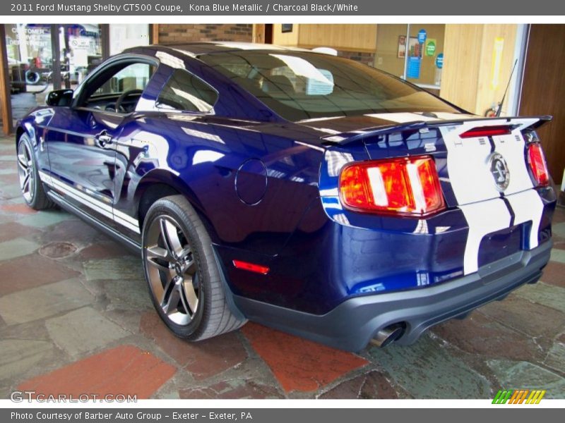 Kona Blue Metallic / Charcoal Black/White 2011 Ford Mustang Shelby GT500 Coupe