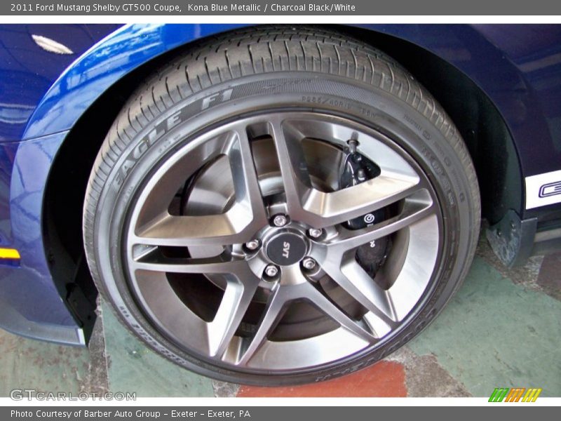 Kona Blue Metallic / Charcoal Black/White 2011 Ford Mustang Shelby GT500 Coupe