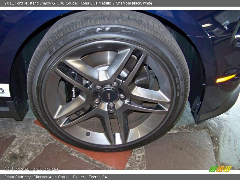 Kona Blue Metallic / Charcoal Black/White 2011 Ford Mustang Shelby GT500 Coupe