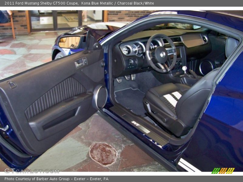 Kona Blue Metallic / Charcoal Black/White 2011 Ford Mustang Shelby GT500 Coupe