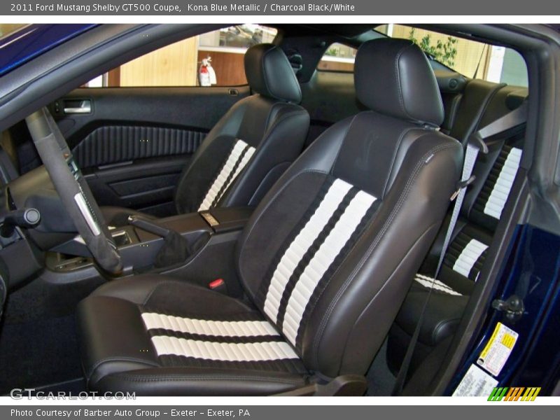 Kona Blue Metallic / Charcoal Black/White 2011 Ford Mustang Shelby GT500 Coupe