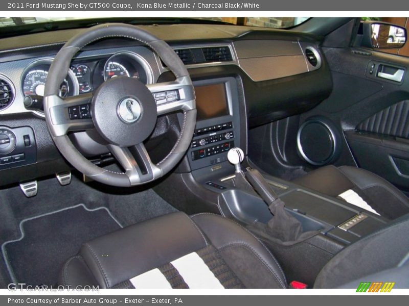 Kona Blue Metallic / Charcoal Black/White 2011 Ford Mustang Shelby GT500 Coupe