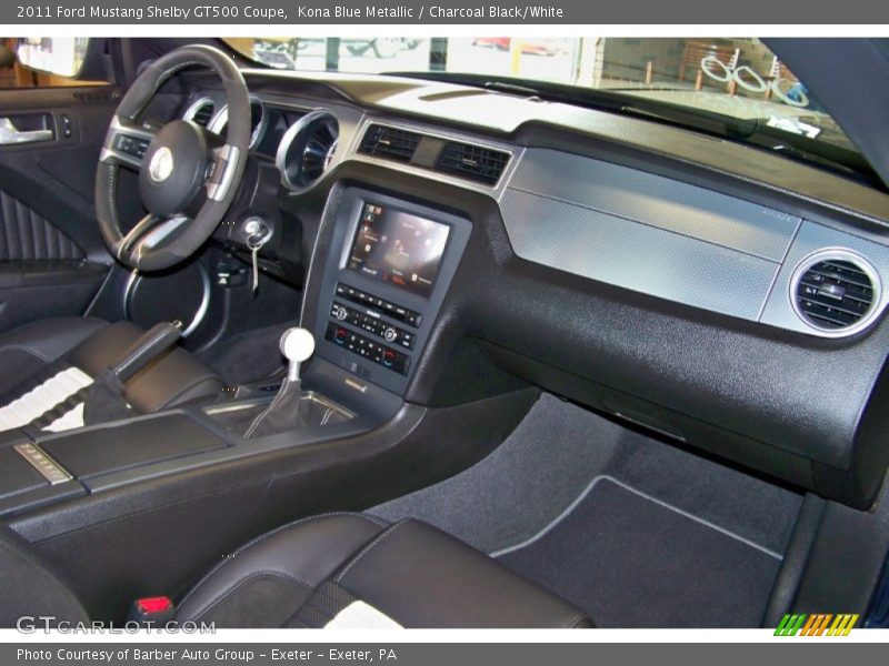 Kona Blue Metallic / Charcoal Black/White 2011 Ford Mustang Shelby GT500 Coupe