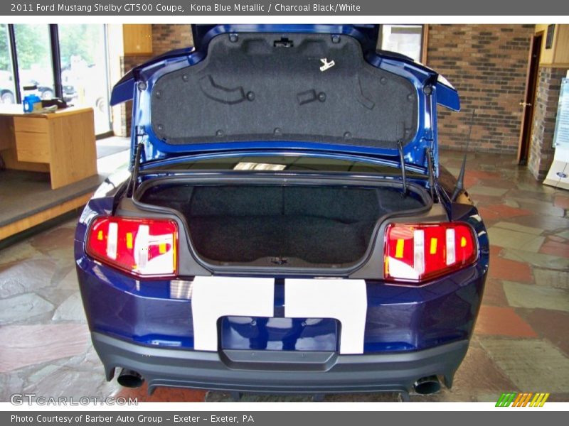 Kona Blue Metallic / Charcoal Black/White 2011 Ford Mustang Shelby GT500 Coupe