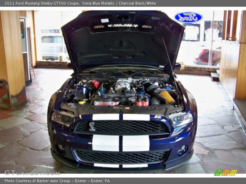 Kona Blue Metallic / Charcoal Black/White 2011 Ford Mustang Shelby GT500 Coupe