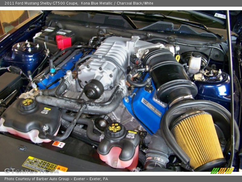 Kona Blue Metallic / Charcoal Black/White 2011 Ford Mustang Shelby GT500 Coupe
