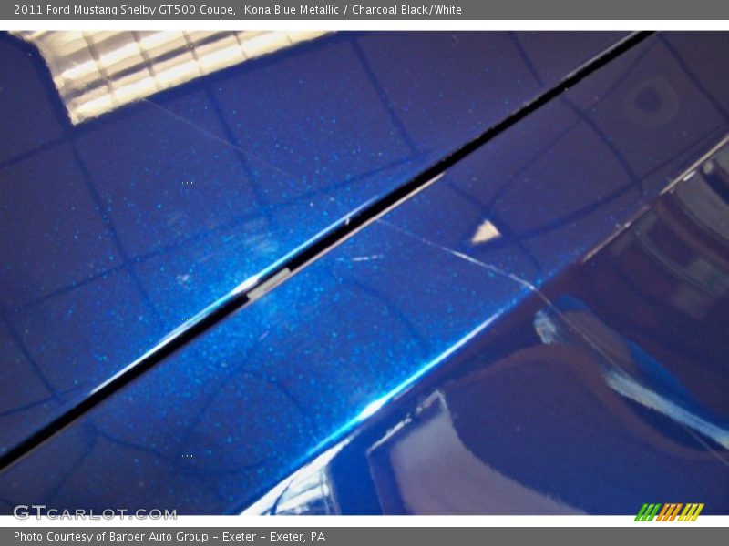 Kona Blue Metallic / Charcoal Black/White 2011 Ford Mustang Shelby GT500 Coupe